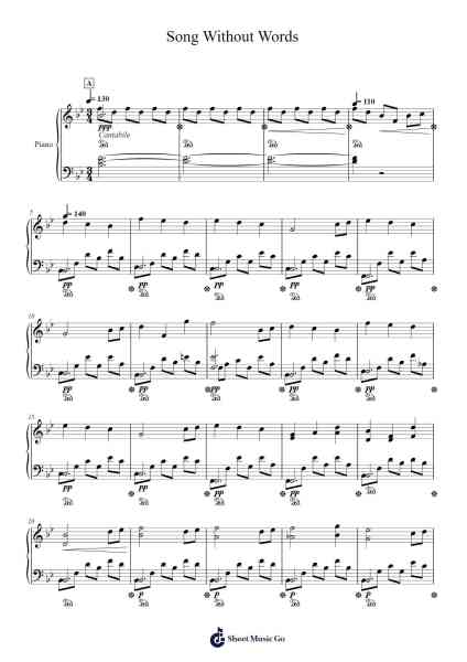Song Without Words Sheet Music by Wykim Browningsnow-Arr.Drewrwood