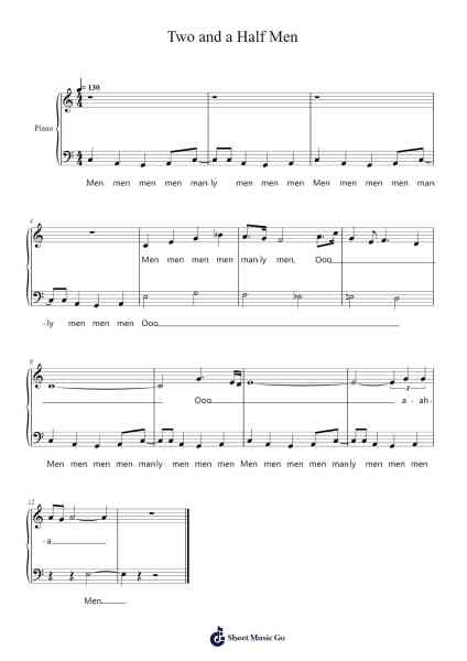 Two and a Half Men Sheet Music by Cofpert Dilgrant-Arr.Trismark