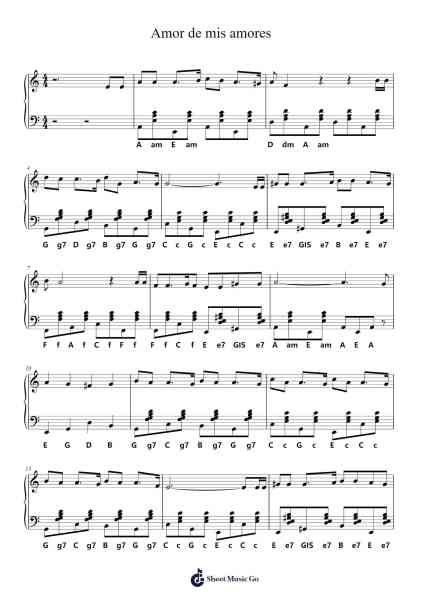 Amor de mis amores Sheet Music by Natalia Lafourcade-Arr.Wyattnix Abniel