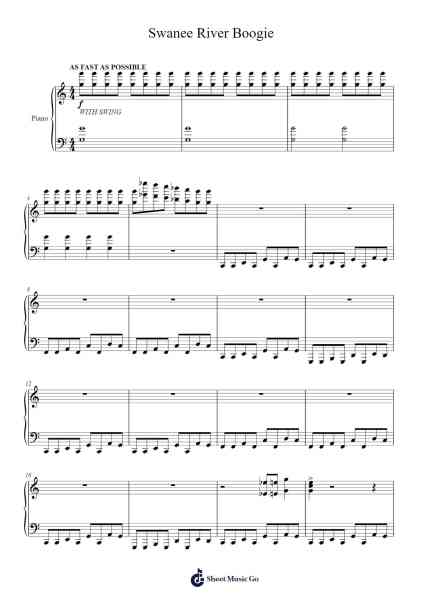 Swanee River Boogie Sheet Music by Albert Ammons-Arr.Yvettenat Iveshall
