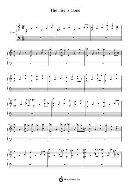 The Fire is Gone Sheet Music by Heaven Pierce Her-Arr.Doydy Steinhal