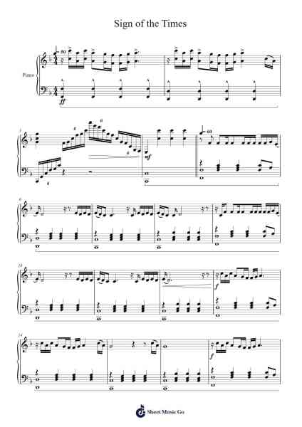 Sign of the Times Sheet Music by Harry Styles-Arr.Joanreade Annlus