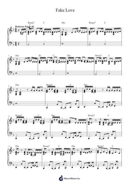 Fake Love Sheet Music by BTS-Arr.Shirnett