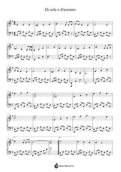 Di sole e d'azzurro Sheet Music by Giorgia-Arr.Sigjeff