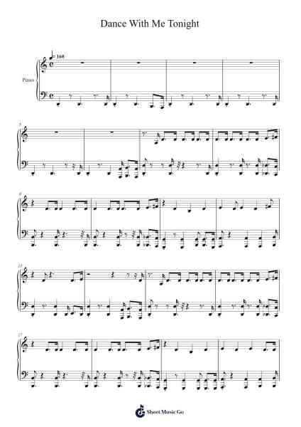 Dance With Me Tonight Sheet Music by Olly Murs-Arr.Sailshead Verborn