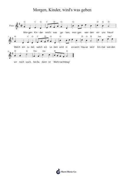 Morgen, Kinder, wird's was geben Sheet Music by Carl Gottlieb Hering-Arr.Nonings Baclair