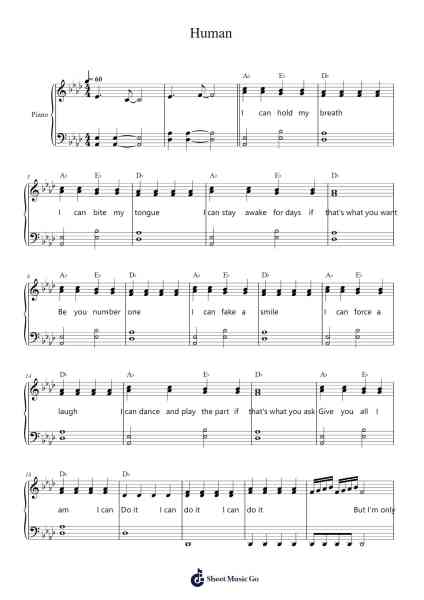 Human Sheet Music by Christina Perri-Arr.Swinhood Ajean