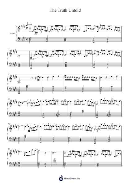 The Truth Untold Sheet Music by BTS-Arr.Wolian