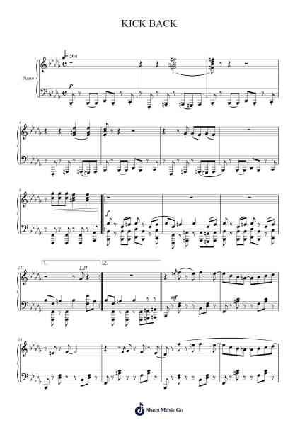 KICK BACK Sheet Music by Kenshi Yonezu-Arr.Hobbaird Birdsibyl