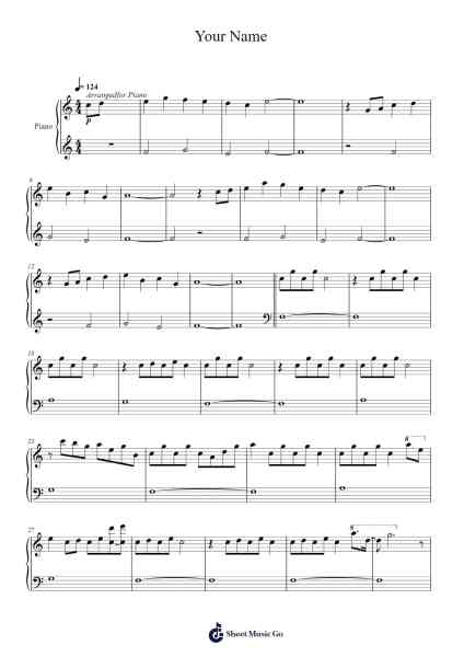 Your Name Sheet Music by Yojiro Noda-Arr.Virquinn Hoodvid