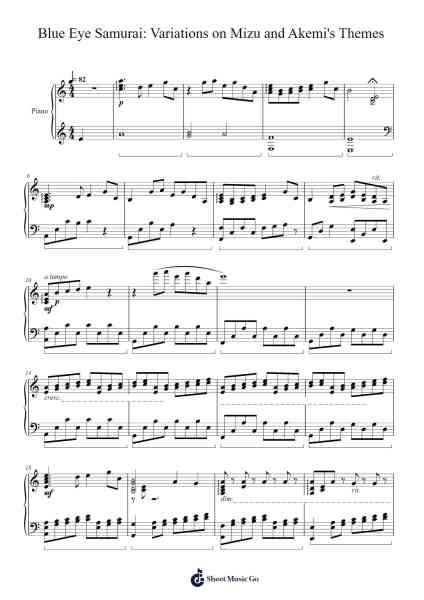 Blue Eye Samurai: Variations on Mizu and Akemi's Themes Sheet Music by Amie Doherty-Arr.Fantus