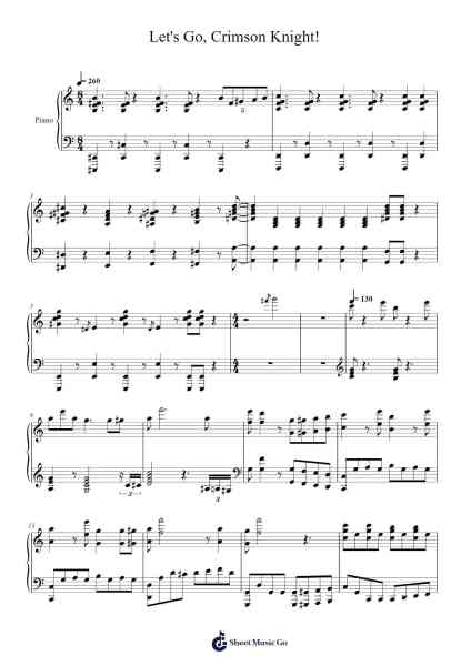 Let's Go, Crimson Knight! Sheet Music by Yu-Peng Chen-Arr.Hugge