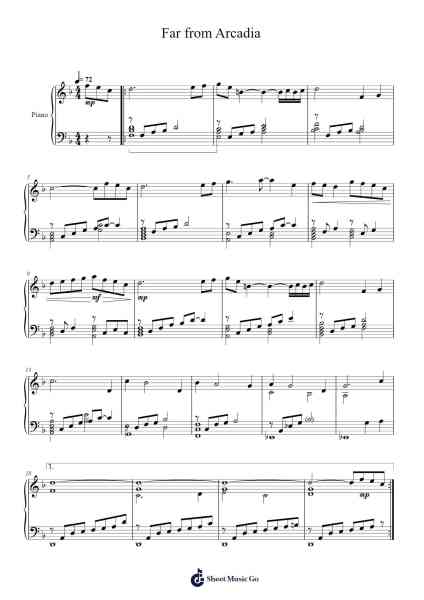 Far from Arcadia Sheet Music by Yuka Tsujiyoko-Arr.Subill