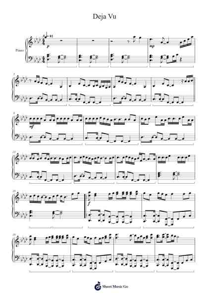 Deja Vu Sheet Music by TOMORROW X TOGETHER-Arr.Subill