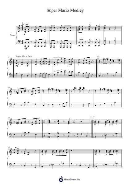Super Mario Medley Sheet Music by Humeford Bedolph-Arr.Prittlay