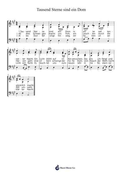 Tausend Sterne sind ein Dom Sheet Music by Siegfried Köhler-Arr.Yvettenat Iveshall