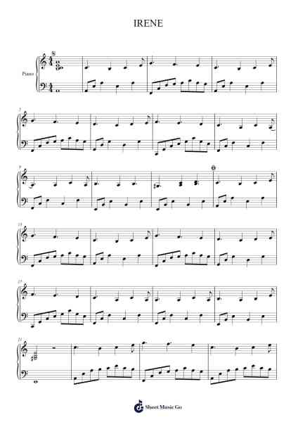 IRENE Sheet Music by Laurent Aknin-Arr.Vicnick Hoodpy