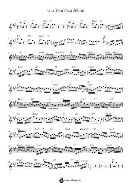 Um Tom Para Jobim Sheet Music by Sivuca-Arr.Mickkay
