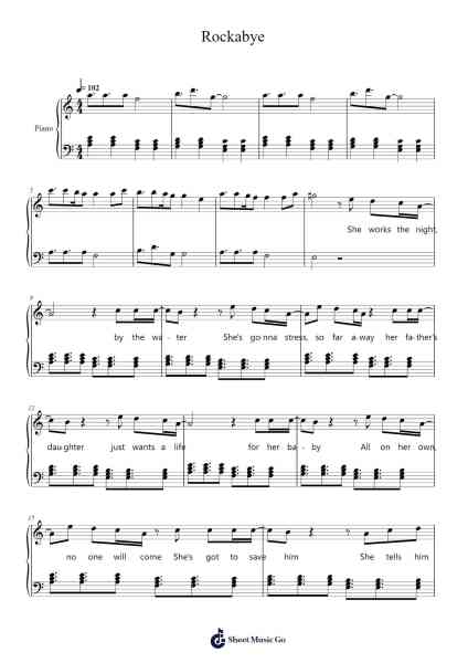 Rockabye Sheet Music by El Piano Master-Arr.Waygrid