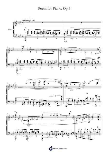 Poem for Piano, Op. 9 Sheet Music by Anatoly Alexandrov-Arr.Ivescan Nelral