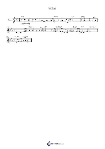 Solar Sheet Music by Miles Davis-Arr.Norgiles