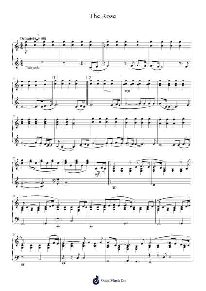 The Rose Sheet Music by Bette Midler-Arr.Surdred