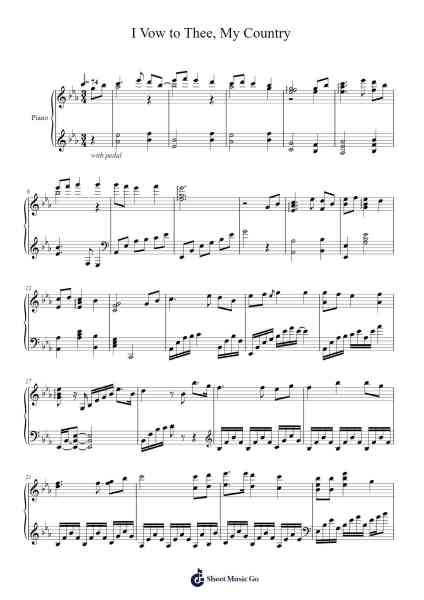 I Vow to Thee, My Country Sheet Music by Gustav Holst-Arr.Doyvan Kipholmes