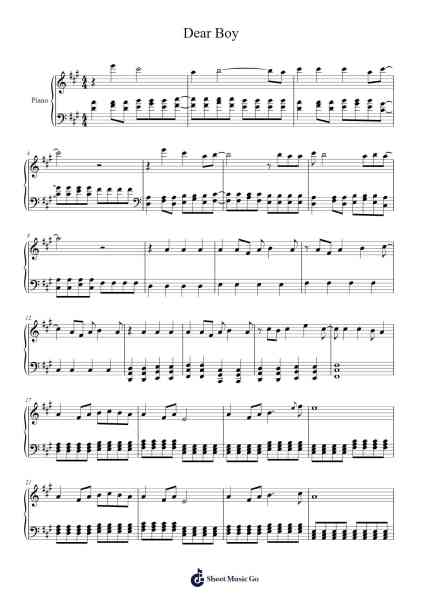 Dear Boy Sheet Music by Avicii-Arr.Sidser
