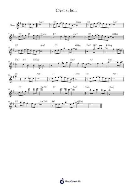 C'est si bon Sheet Music by Betti & Hornez-Arr.Saxel