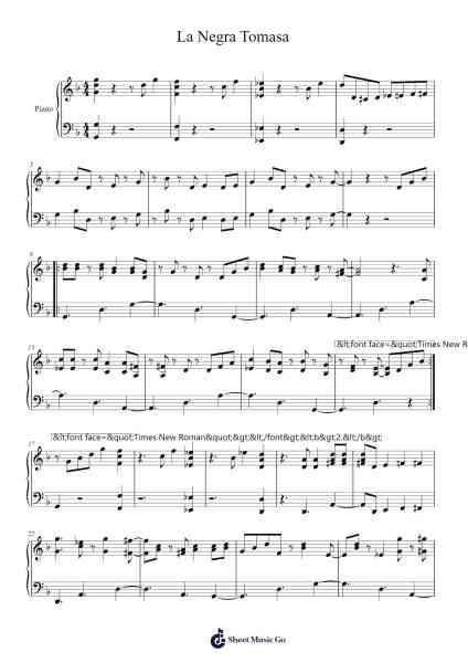 La Negra Tomasa Sheet Music by Compay Segundo-Arr.Sherkes Dofrank