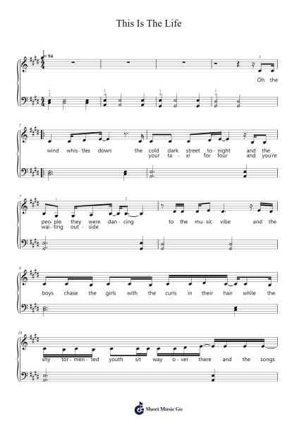 This Is The Life 樂譜由 Amy Macdonald - 編曲 Hula