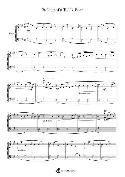 Prelude of a Teddy Bear Musica per pianoforte di Il-Woong SEO - Arr.Beroll