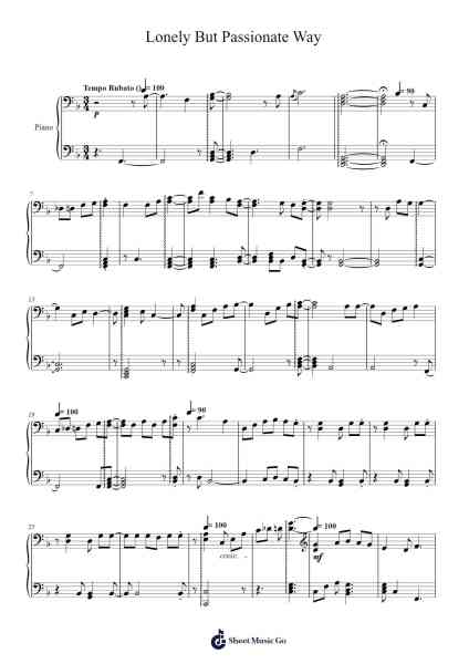 Lonely But Passionate Way Sheet Music by Flaming Heart-Arr.Auwolf