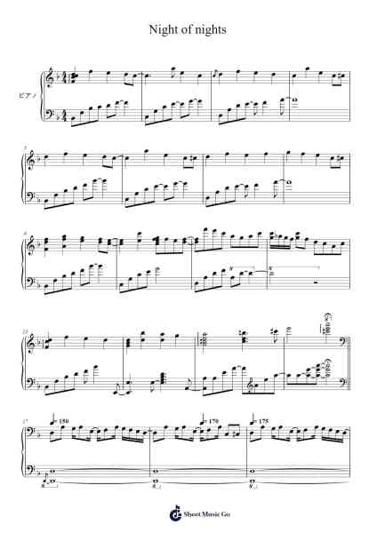 Night of nights Sheet Music by COOL&CREATE-Arr.Cromflower Raeck
