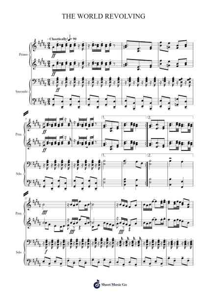 THE WORLD REVOLVING Sheet Music by Toby Fox-Arr.Thomgreg