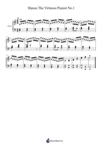 The Virtuoso Pianist in 60 Exercises, No.1 Sheet Music by Charles-Louis Hanon-Arr.Hewdys