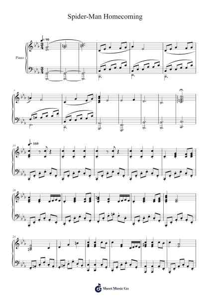 Spider-Man Homecoming Sheet Music by Michael Giacchino-Arr.Holtbelle