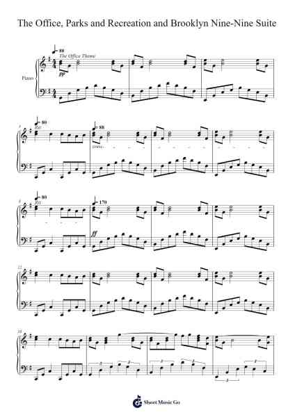 The Office, Parks and Recreation and Brooklyn Nine-Nine Suite Sheet Music by undefined-Arr.Tessice Irvan