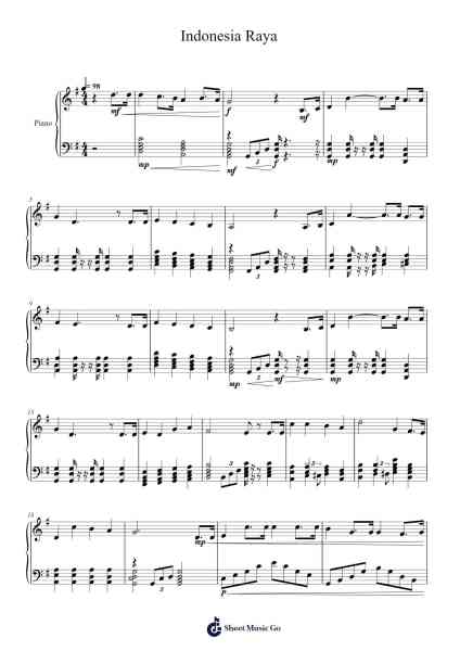 Indonesia Raya Sheet Music by W.R. Supratman-Arr.Narion