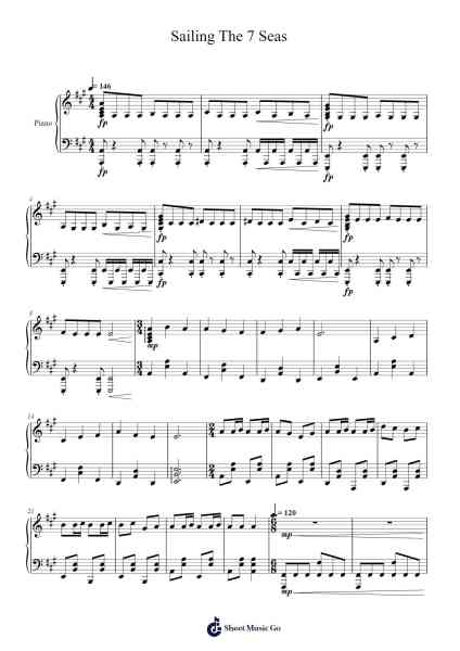 Sailing The 7 Seas Sheet Music by Joanbon Kathjosh-Arr.Bridrian