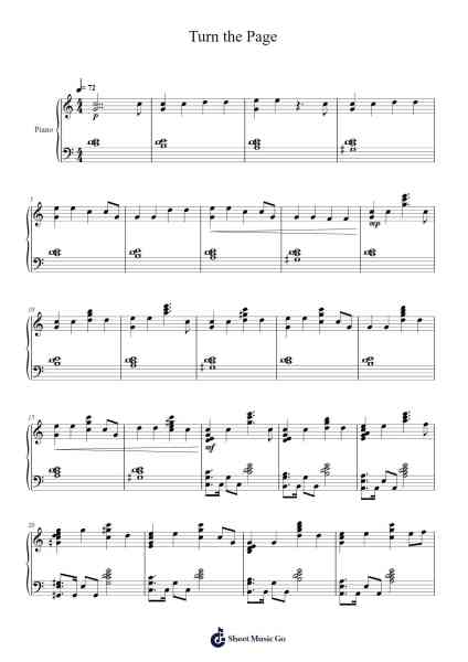 Turn the Page Sheet Music by The Mimic-Arr.Erist