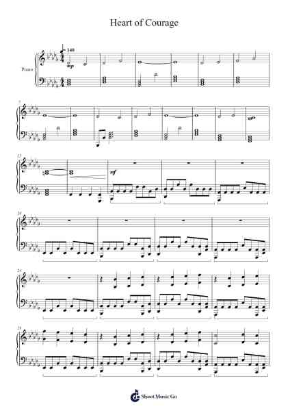 Heart of Courage Sheet Music by Two Steps From Hell-Arr.Deanlay Dulsnow
