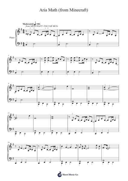 Aria Math (from Minecraft) Sheet Music by C418-Arr.Leoduke Hodwey