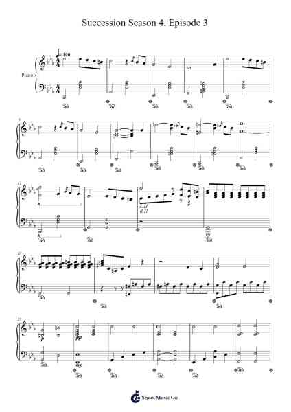 Succession Season 4, episode 3 Sheet Music by Nicholas Britell-Arr.Prupert Cookegram