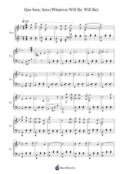 Que Sera, Sera (Whatever Will Be, Will Be) Sheet Music by Doris Day-Arr.Consclife Gosden