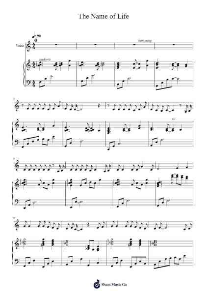 The Name of Life Ноты для фортепиано от Joe Hisaishi-Arr.Franling Godrwood