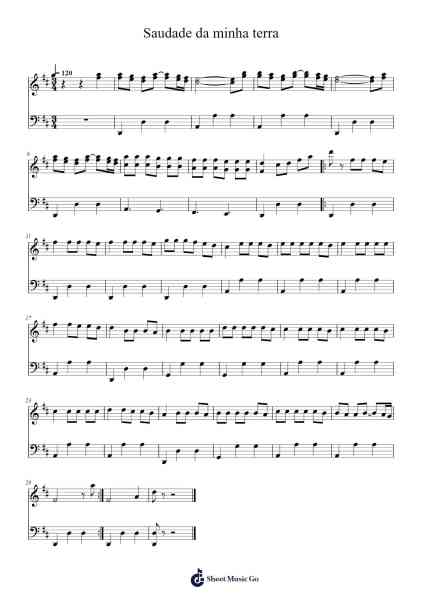 Saudade da minha terra Sheet Music by -Arr.Wooraine Fintis
