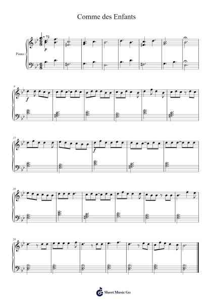 Comme des Enfants Sheet Music by Cœur de Pirate-Arr.Diabaird