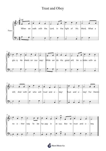 Trust and Obey Sheet Music by D. B. Towner-Arr.Shawstuart Bergwar