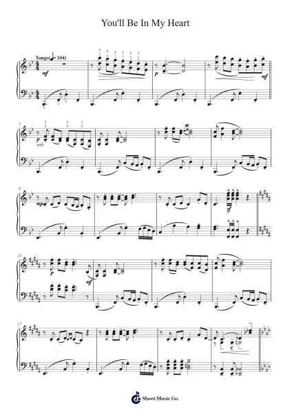 You'll Be In My Heart Sheet Music by Phil Collins-Arr.Bartrhys Shelcie